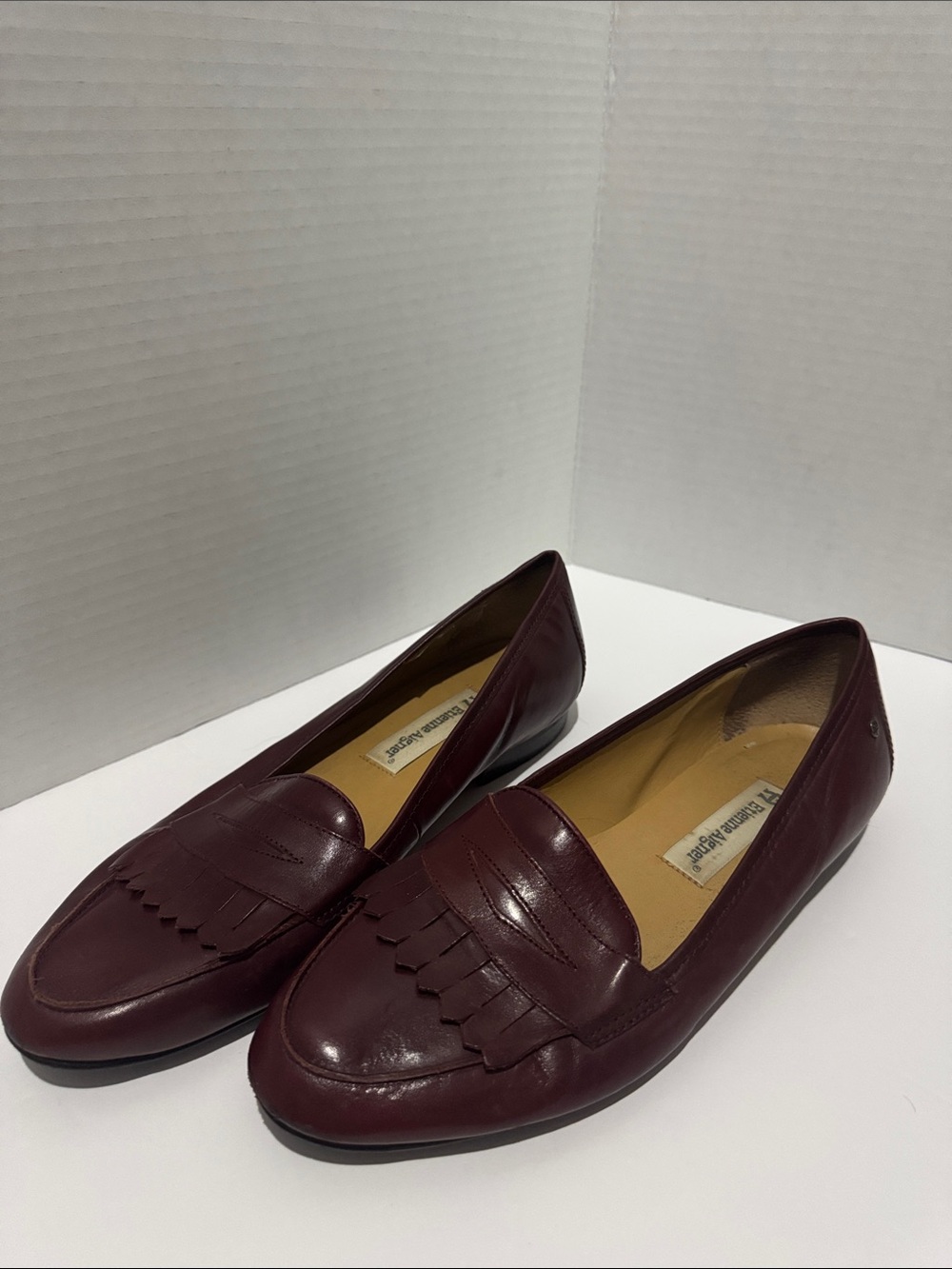 Slim Burgandy Leather Loafers
